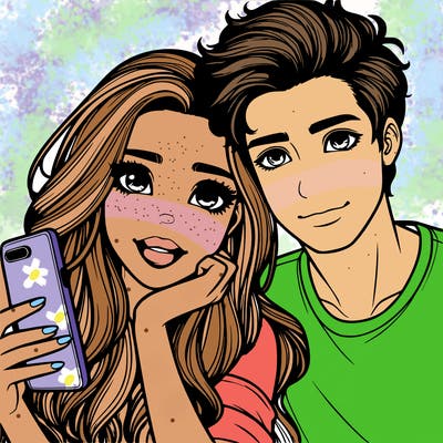 realistic girl with boyfriend