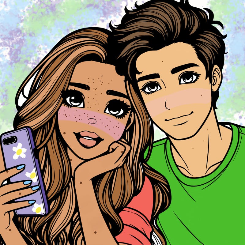 realistic girl with boyfriend