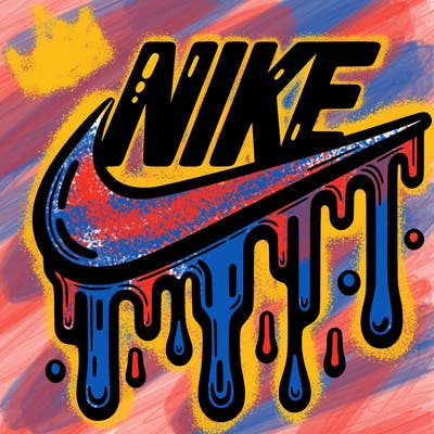 dripping nike logo