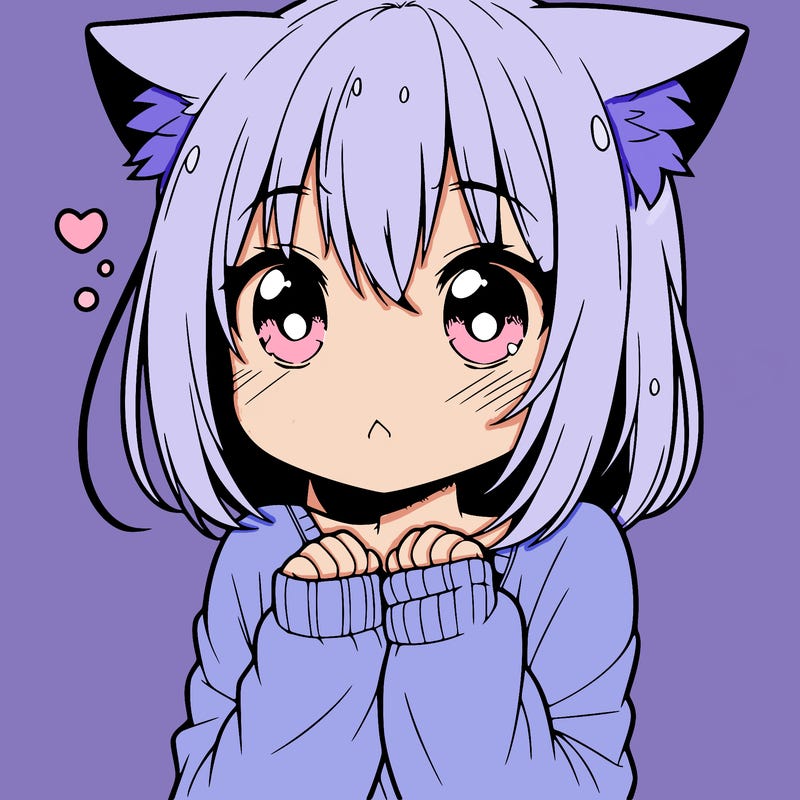 shy anime catgirl