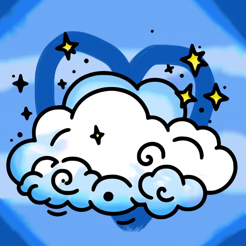 pink starry cloud sky