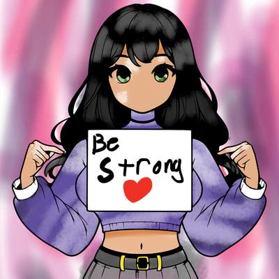 girl holding a blank sign in a long sleeve crop top