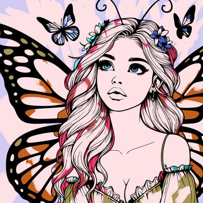 butterfly fairy realistic girl