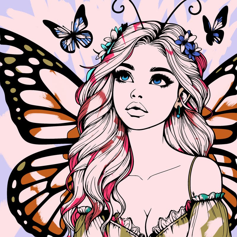 butterfly fairy realistic girl