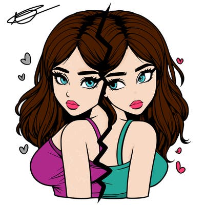 realistic girl split