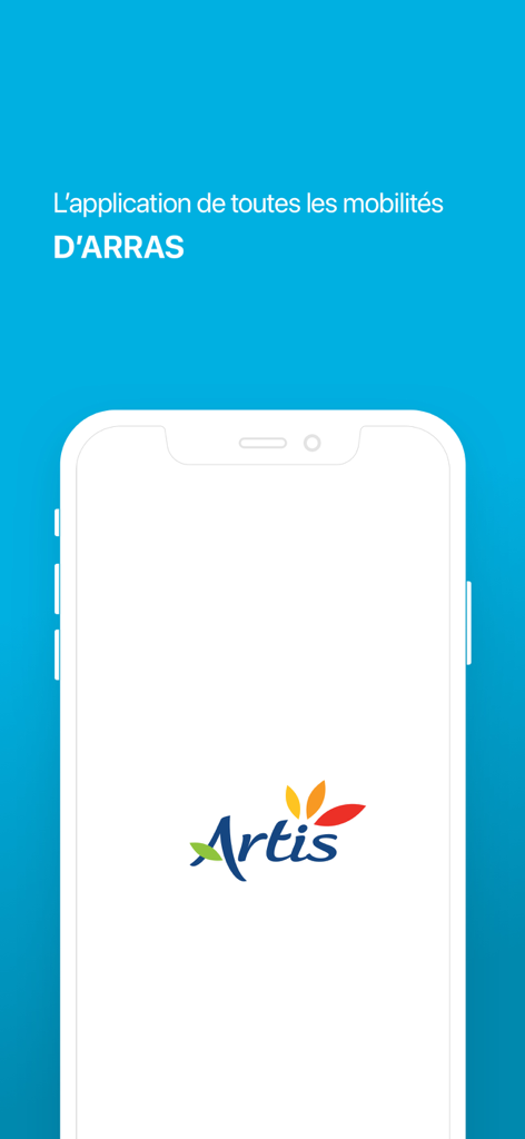 Artis Arras - Présentation de l'application de mobilité Artis Arras avec le logo de l'entreprise sur une maquette de téléphone