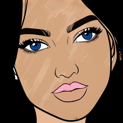 a realistic woman's face