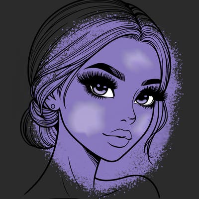 realistic girl with lashes