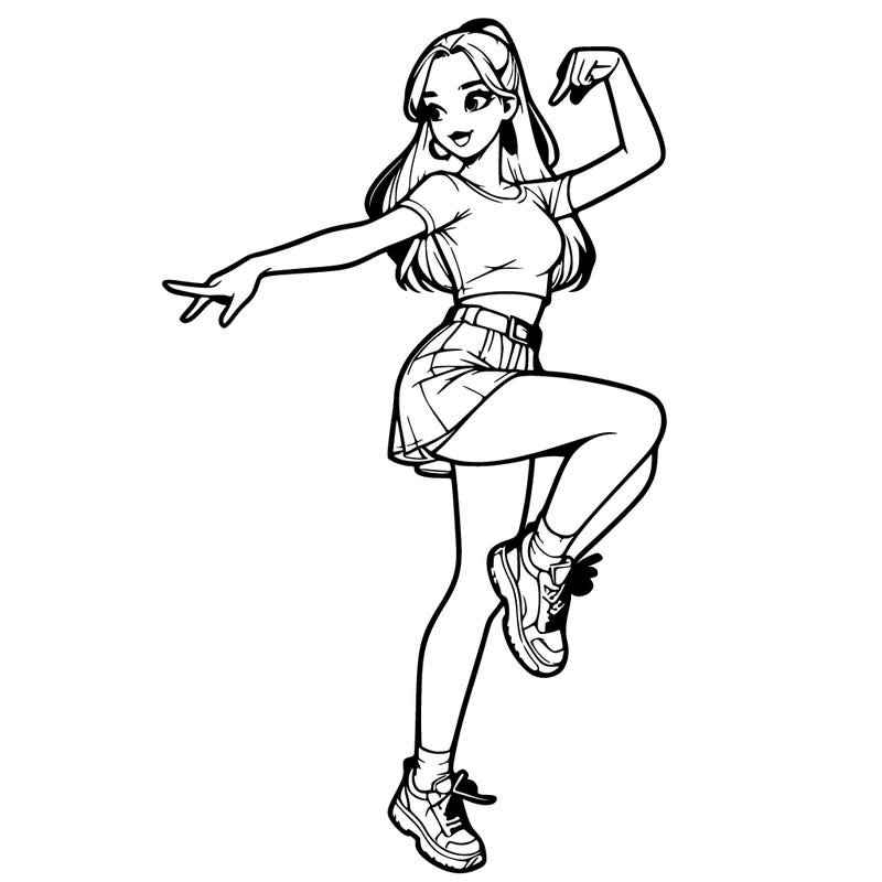 realistic girl dancing