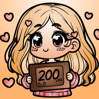 cute girl holding 200 likes