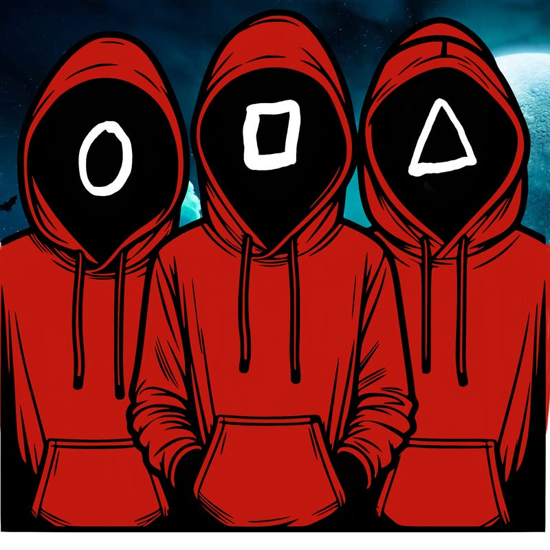 3 faceless people in  hoodies