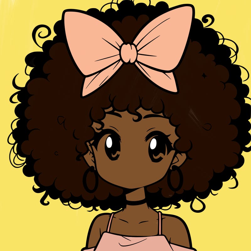 anime black girl with afro