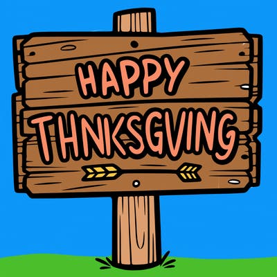 a sign that says "happy thanksgiving"