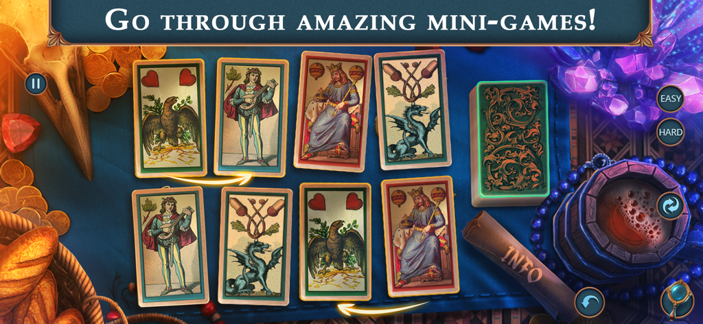 Royal Romances Forbidden Magic - Un mini-jeu d'association de cartes avec des illustrations de fantasy dans Royal Romances Forbidden Magic