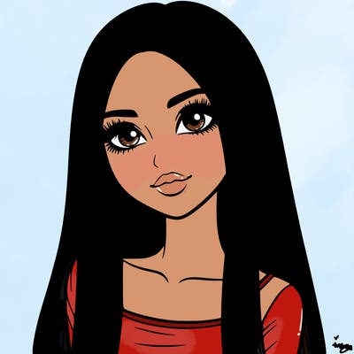 realistic girl with straight and long hair