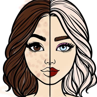 realistic girl split half