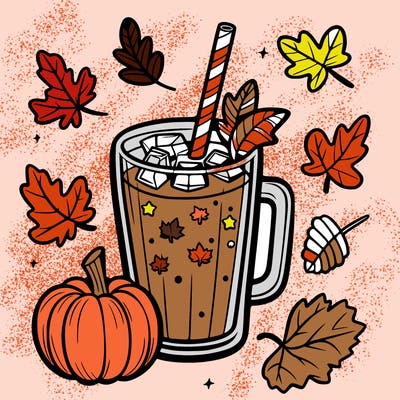 fall drink in a clear cup