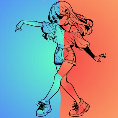 realistic girl danceing