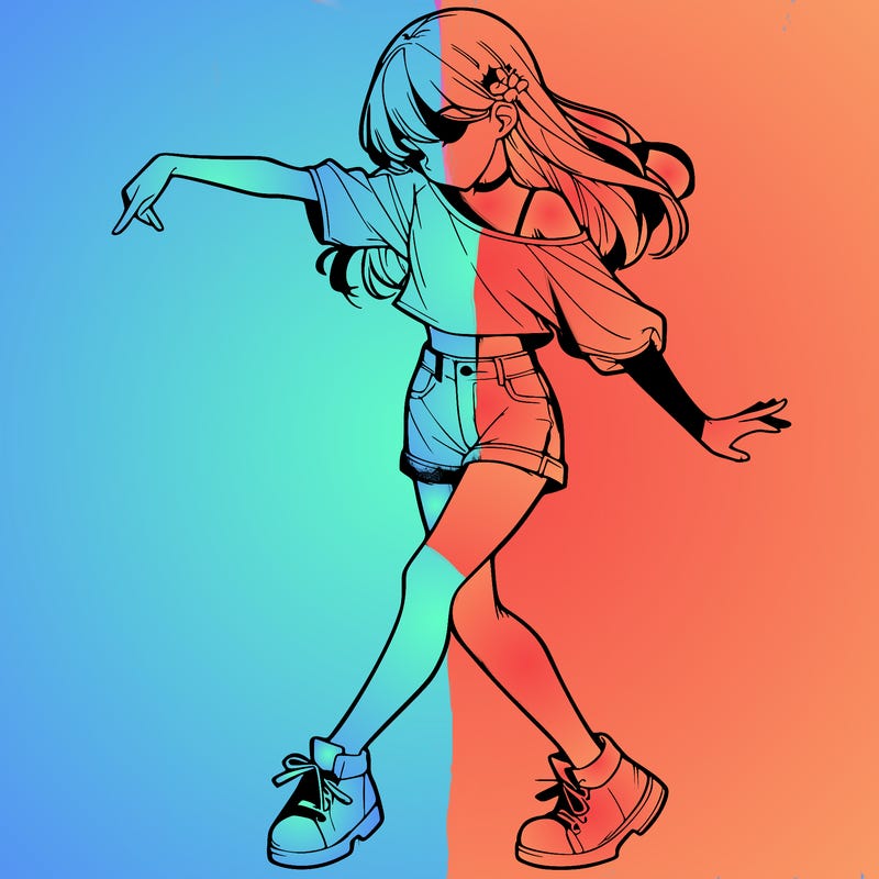realistic girl danceing