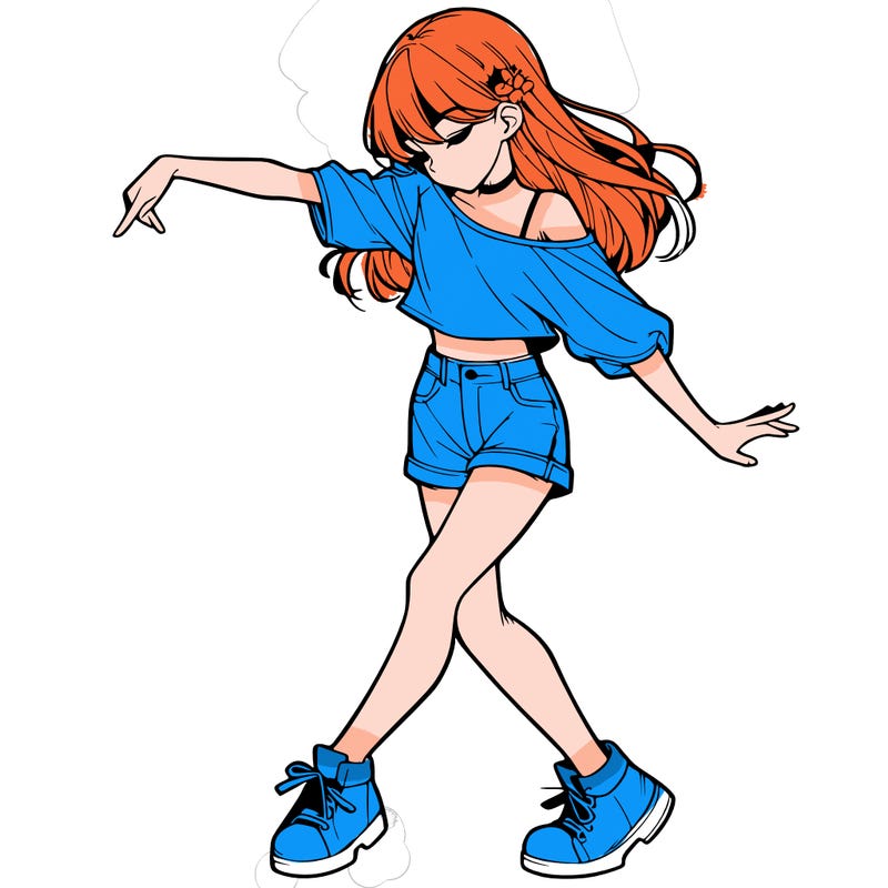 realistic girl danceing