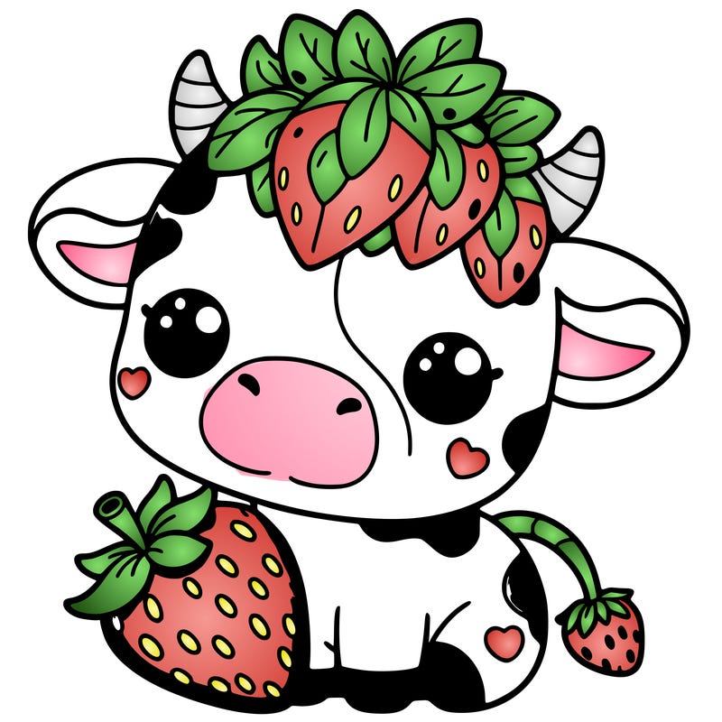 cute strawberry cow