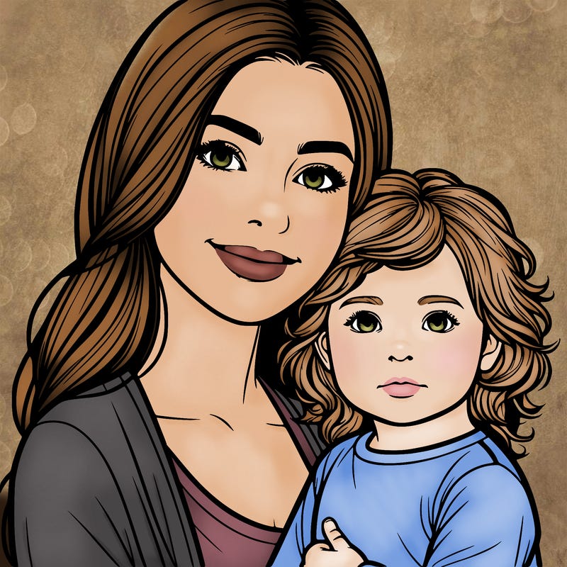 realistic mother and her toddler daughter