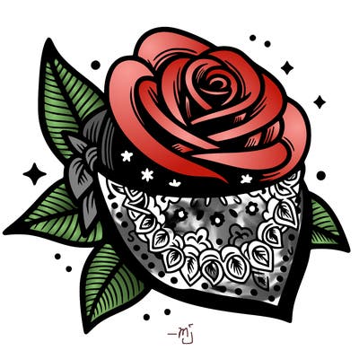 bandana print rose