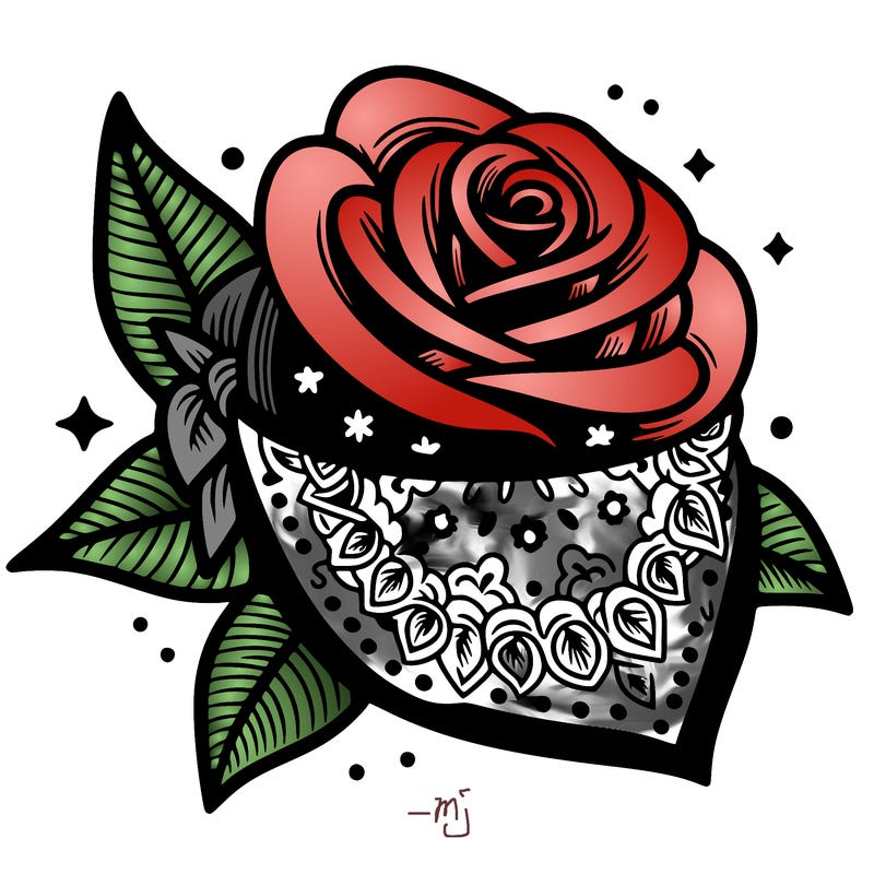 bandana print rose