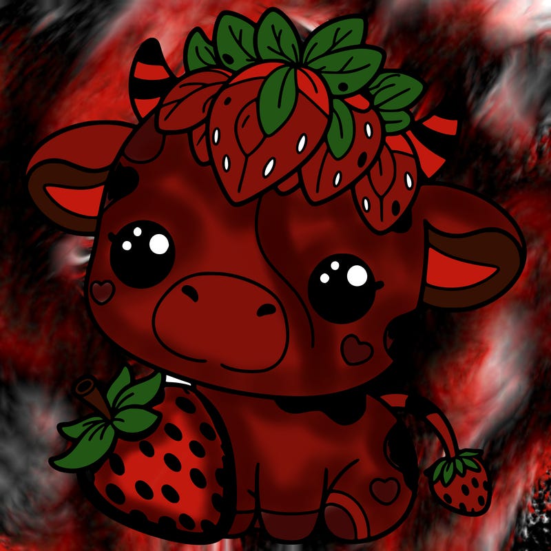 cute strawberry cow