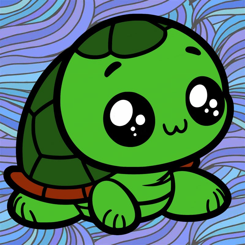 cute little animated turtle