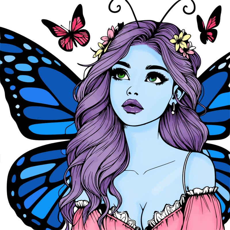 butterfly fairy realistic girl