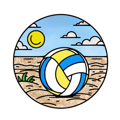 volleyball on a beach
