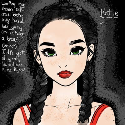 realistic girl with braids