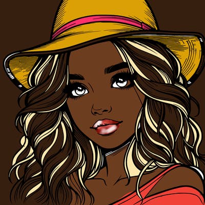 realistic girl with hat