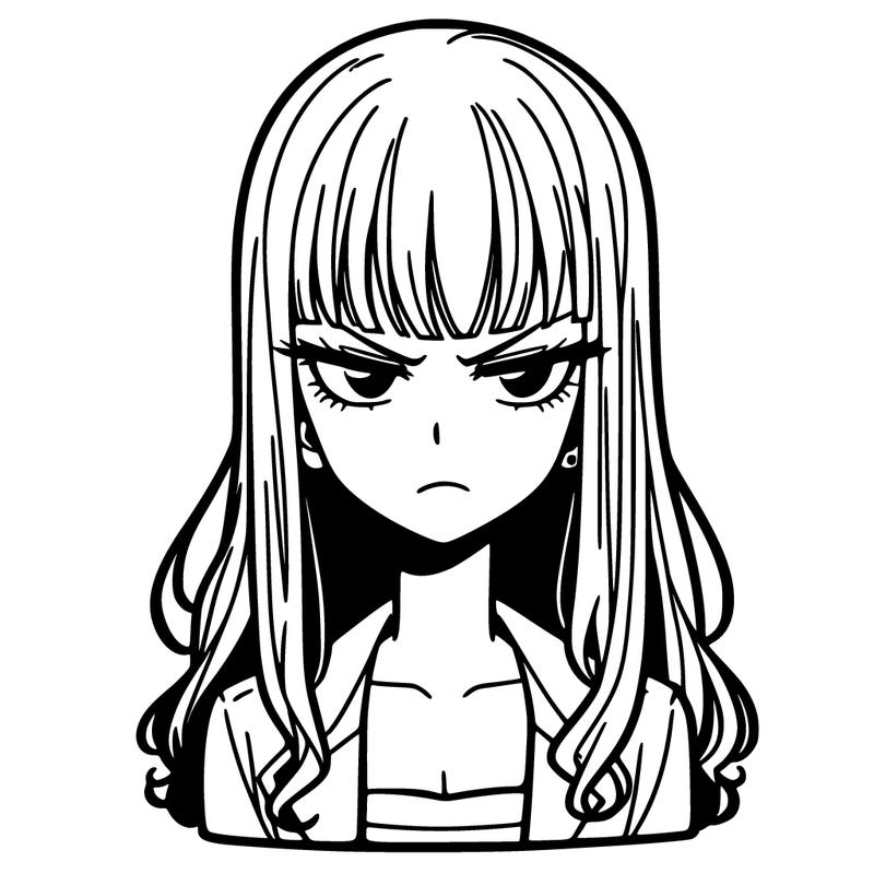 mean looking manga character (female)