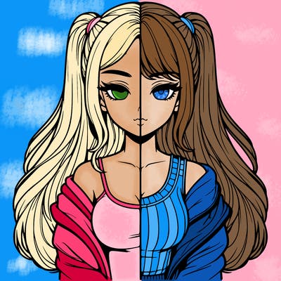 realistic girl split