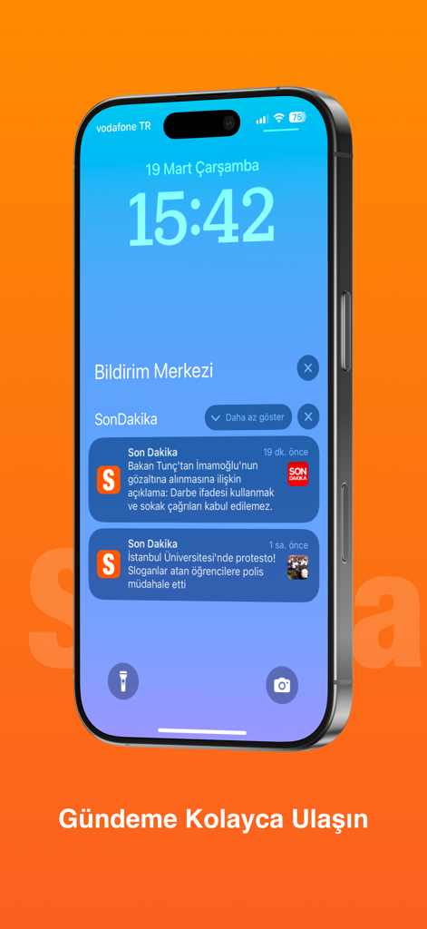 Son Dakika - iPhone lock screen displaying real-time Turkish news notifications from the Son Dakika app