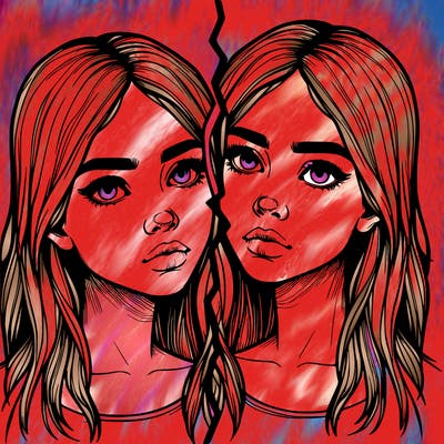 realistic girl split