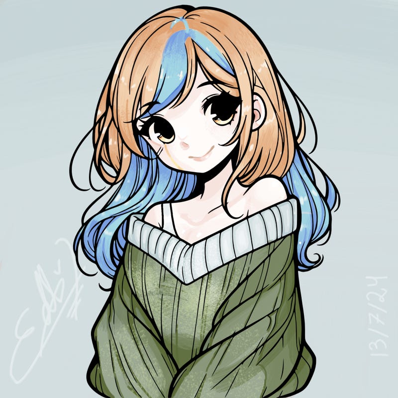 shy pretty girl wearing a sweater that is falling off one shoulder portrait