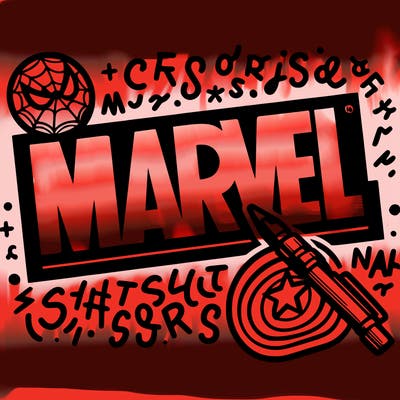 marvel logo writeing