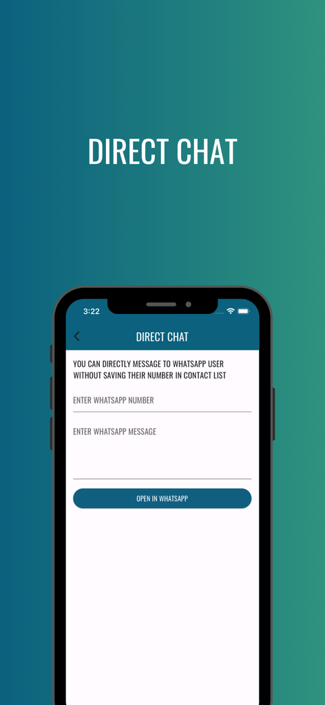 Web Scanner - Dual Account - Interface of the Web Scanner app showing the direct chat feature to message numbers without saving them as contacts