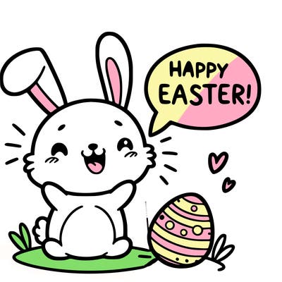 easter bunny saying happy easter