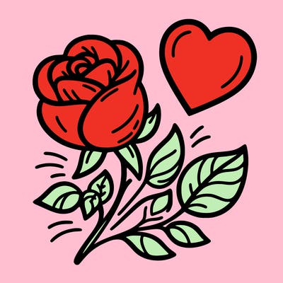 rose and heart