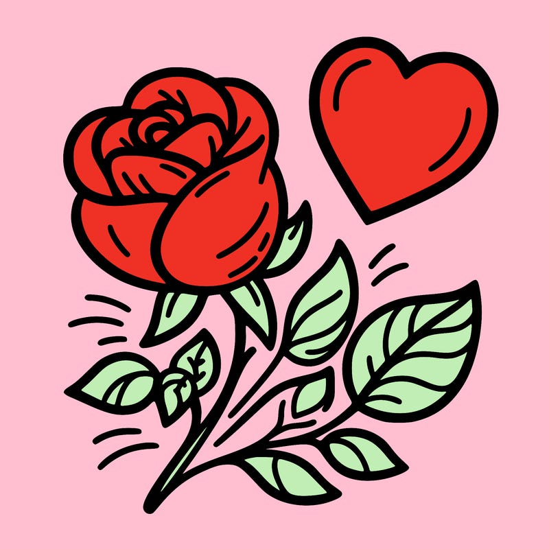 rose and heart