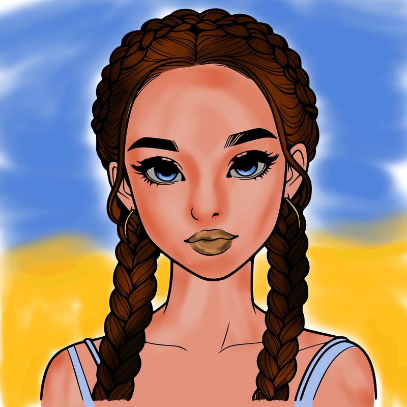 realistic girl with braids
