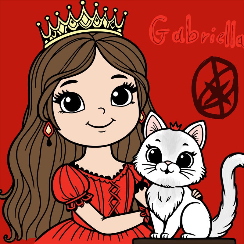 a princess with her cat