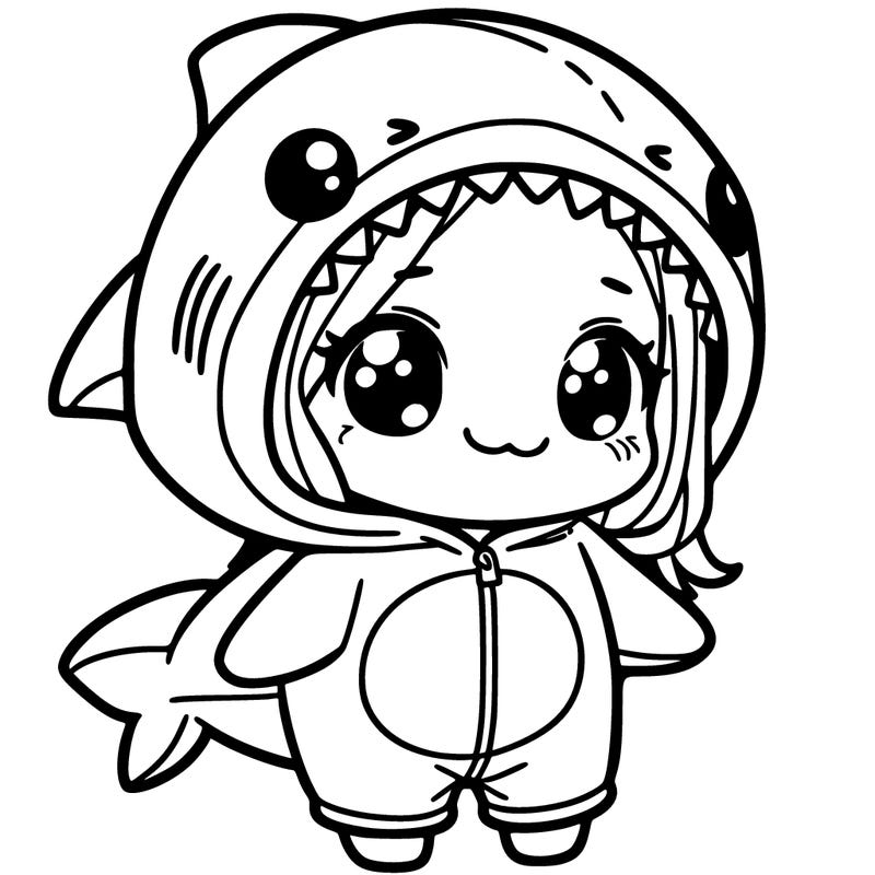 girl in shark suit