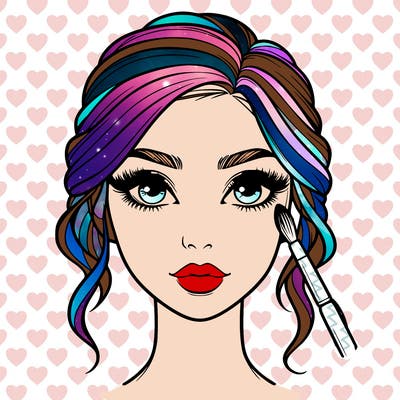 realistic person with makeup