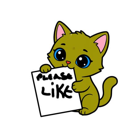 a small cat with a blank sheet of paper in its hand. the cat is sooooooo cute!