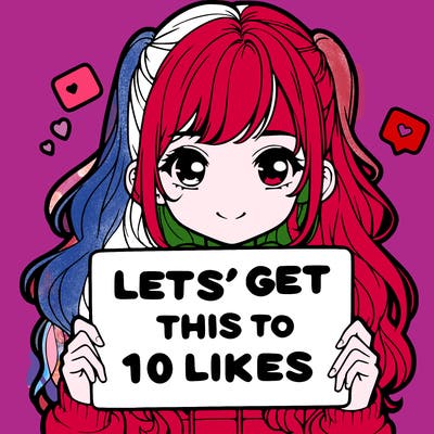 girl holding up sign that says let’s get this to 10 likes realistic